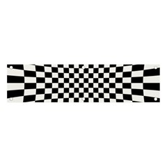 Illusion Checkerboard Black And White Pattern Banner And Sign 4  X 1  by Zezheshop