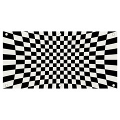 Illusion Checkerboard Black And White Pattern Banner And Sign 4  X 2  by Zezheshop