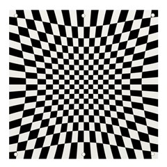 Illusion Checkerboard Black And White Pattern Banner And Sign 4  X 4  by Zezheshop