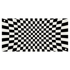 Illusion Checkerboard Black And White Pattern Banner And Sign 6  X 3  by Zezheshop