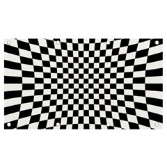 Illusion Checkerboard Black And White Pattern Banner And Sign 7  X 4  by Zezheshop