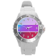 Pattern Banner Set Dot Abstract Round Plastic Sport Watch (l)