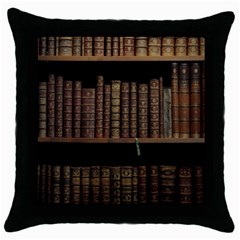 Books Covers Book Case Old Library Throw Pillow Case (black) by Amaryn4rt