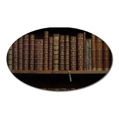 Books Covers Book Case Old Library Oval Magnet by Amaryn4rt