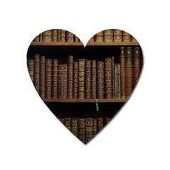 Books Covers Book Case Old Library Heart Magnet by Amaryn4rt