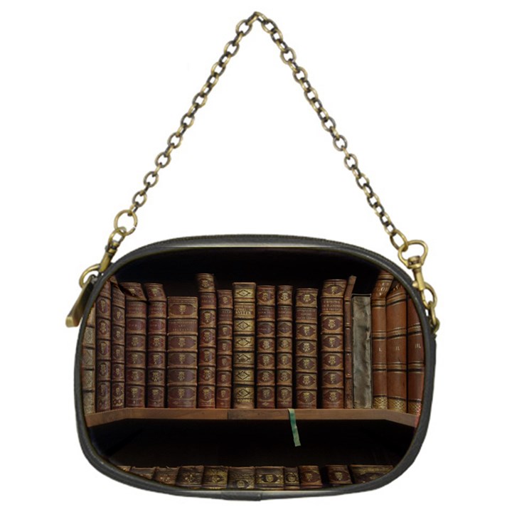 Books Covers Book Case Old Library Chain Purse (One Side)