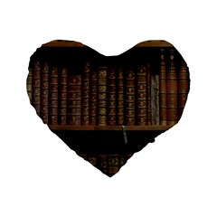 Books Covers Book Case Old Library Standard 16  Premium Heart Shape Cushions by Amaryn4rt