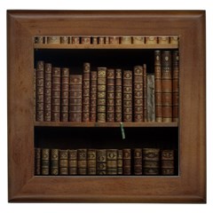 Books Covers Book Case Old Library Framed Tile by Amaryn4rt