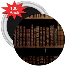 Books Covers Book Case Old Library 3  Magnets (100 Pack) by Amaryn4rt