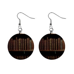 Books Covers Book Case Old Library Mini Button Earrings by Amaryn4rt