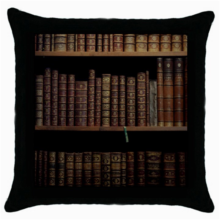 Books Covers Book Case Old Library Throw Pillow Case (Black)