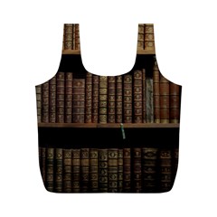 Books Covers Book Case Old Library Full Print Recycle Bag (m) by Amaryn4rt