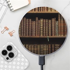 Books Covers Book Case Old Library Wireless Charger by Amaryn4rt