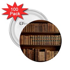 Books Bookcase Old Books Historical 2 25  Buttons (100 Pack)  by Amaryn4rt