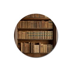 Books Bookcase Old Books Historical Magnet 3  (round) by Amaryn4rt