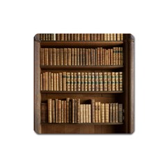 Books Bookcase Old Books Historical Square Magnet by Amaryn4rt