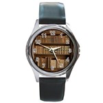 Books Bookcase Old Books Historical Round Metal Watch Front