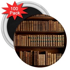 Books Bookcase Old Books Historical 3  Magnets (100 Pack) by Amaryn4rt