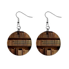 Books Bookcase Old Books Historical Mini Button Earrings by Amaryn4rt