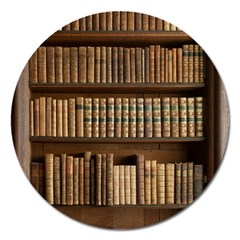 Books Bookcase Old Books Historical Magnet 5  (round) by Amaryn4rt