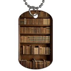 Books Bookcase Old Books Historical Dog Tag (one Side) by Amaryn4rt