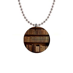 Books Bookcase Old Books Historical 1  Button Necklace by Amaryn4rt