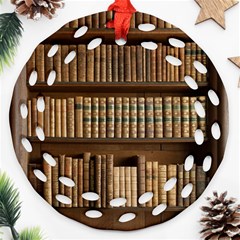 Books Bookcase Old Books Historical Round Filigree Ornament (two Sides)