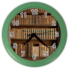 Books Bookcase Old Books Historical Color Wall Clock by Amaryn4rt