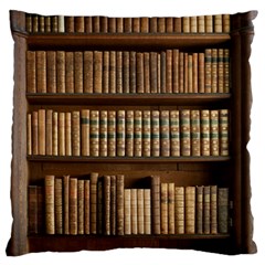 Books Bookcase Old Books Historical Large Flano Cushion Case (one Side) by Amaryn4rt