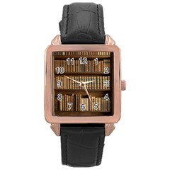 Books Bookcase Old Books Historical Rose Gold Leather Watch  by Amaryn4rt