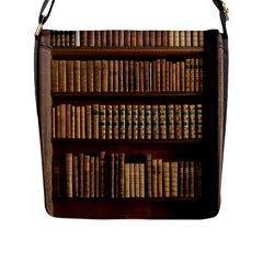 Books Bookcase Old Books Historical Flap Closure Messenger Bag (l) by Amaryn4rt