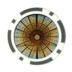 Barcelona Stained Glass Window Poker Chip Card Guard by Amaryn4rt