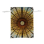 Barcelona Stained Glass Window Lightweight Drawstring Pouch (M) Front