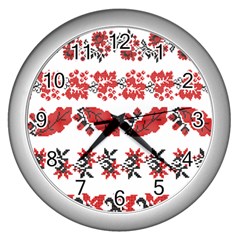 Vectors Ukraine Scheme Pattern Kit Wall Clock (silver) by Amaryn4rt