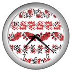 Vectors Ukraine Scheme Pattern Kit Wall Clock (Silver) Front