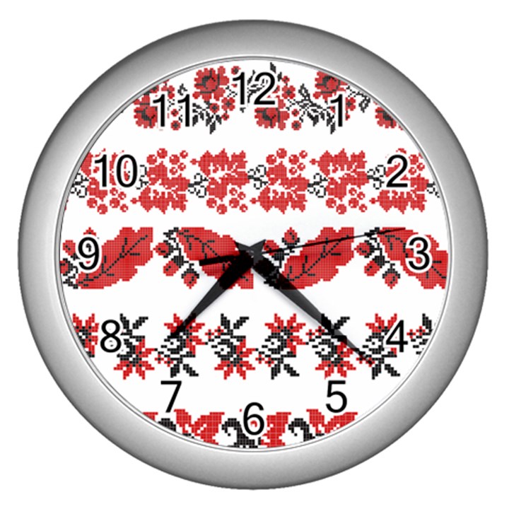 Vectors Ukraine Scheme Pattern Kit Wall Clock (Silver)