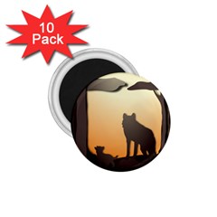 Vectors Painting Wolves Nature Forest 1 75  Magnets (10 Pack)  by Amaryn4rt