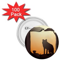 Vectors Painting Wolves Nature Forest 1 75  Buttons (100 Pack)  by Amaryn4rt