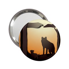 Vectors Painting Wolves Nature Forest 2 25  Handbag Mirrors by Amaryn4rt