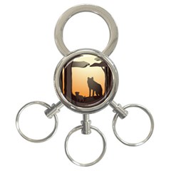 Vectors Painting Wolves Nature Forest 3-ring Key Chain by Amaryn4rt