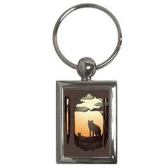 Vectors Painting Wolves Nature Forest Key Chain (rectangle) by Amaryn4rt