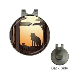 Vectors Painting Wolves Nature Forest Hat Clips With Golf Markers by Amaryn4rt