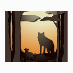 Vectors Painting Wolves Nature Forest Small Glasses Cloth by Amaryn4rt