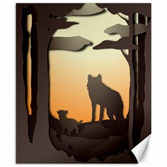 Vectors Painting Wolves Nature Forest Canvas 8  X 10  by Amaryn4rt