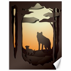 Vectors Painting Wolves Nature Forest Canvas 12  X 16  by Amaryn4rt