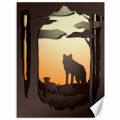 Vectors Painting Wolves Nature Forest Canvas 36  X 48  by Amaryn4rt