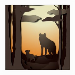 Vectors Painting Wolves Nature Forest Medium Glasses Cloth by Amaryn4rt