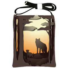 Vectors Painting Wolves Nature Forest Shoulder Sling Bag by Amaryn4rt