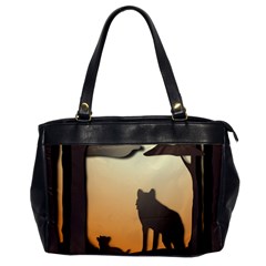 Vectors Painting Wolves Nature Forest Oversize Office Handbag by Amaryn4rt