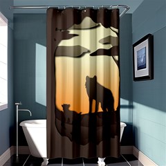 Vectors Painting Wolves Nature Forest Shower Curtain 36  X 72  (stall)  by Amaryn4rt